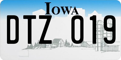 IA license plate DTZ019