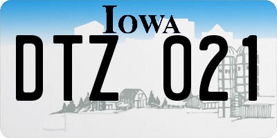 IA license plate DTZ021