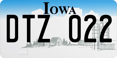 IA license plate DTZ022