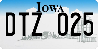 IA license plate DTZ025
