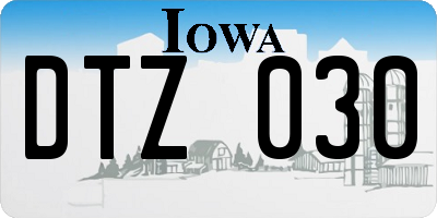 IA license plate DTZ030