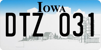 IA license plate DTZ031
