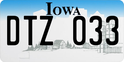 IA license plate DTZ033