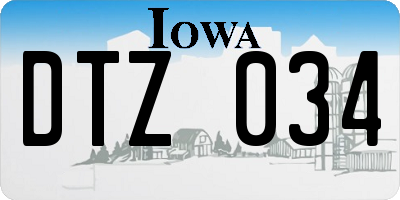 IA license plate DTZ034
