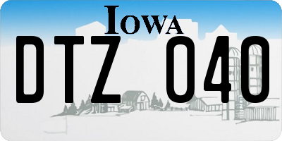 IA license plate DTZ040