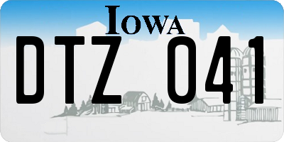 IA license plate DTZ041
