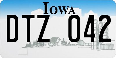 IA license plate DTZ042