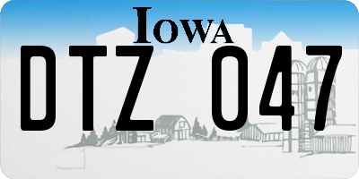 IA license plate DTZ047
