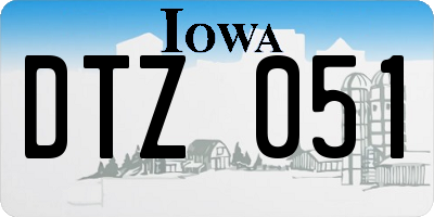 IA license plate DTZ051