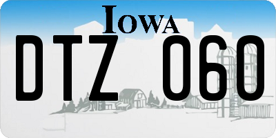 IA license plate DTZ060