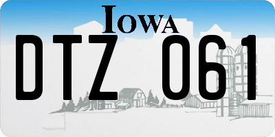 IA license plate DTZ061