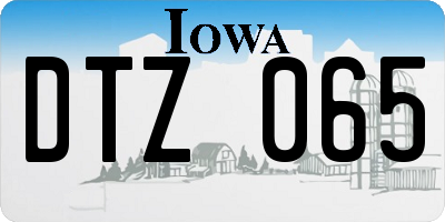 IA license plate DTZ065