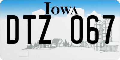 IA license plate DTZ067