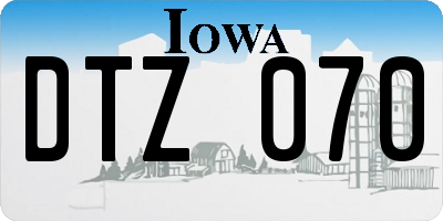 IA license plate DTZ070