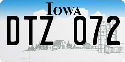 IA license plate DTZ072