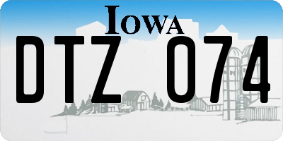 IA license plate DTZ074