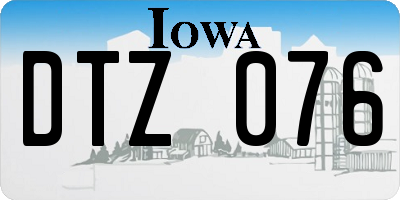IA license plate DTZ076