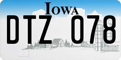 IA license plate DTZ078