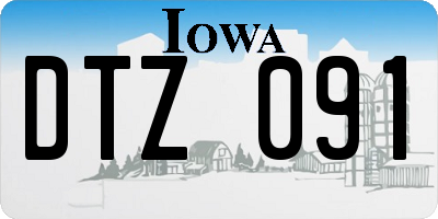 IA license plate DTZ091