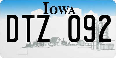 IA license plate DTZ092