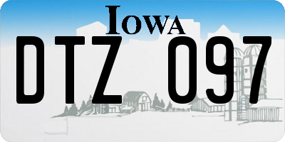 IA license plate DTZ097