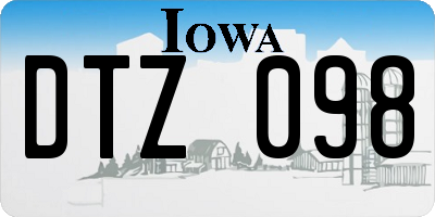 IA license plate DTZ098