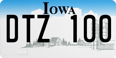 IA license plate DTZ100