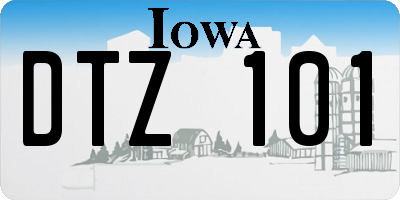 IA license plate DTZ101