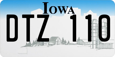 IA license plate DTZ110