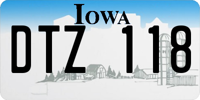 IA license plate DTZ118