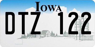 IA license plate DTZ122
