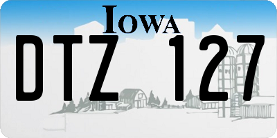 IA license plate DTZ127