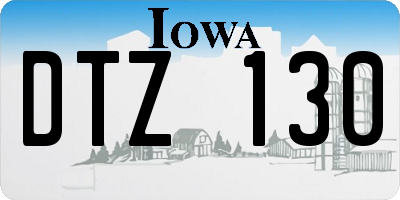 IA license plate DTZ130