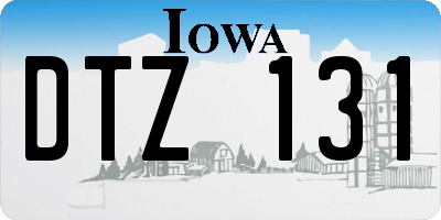 IA license plate DTZ131