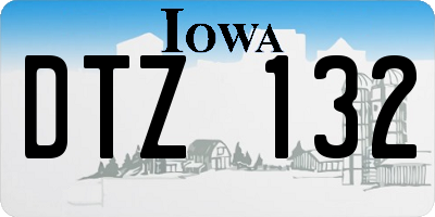 IA license plate DTZ132