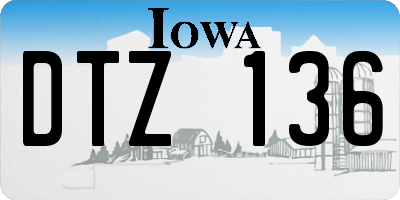IA license plate DTZ136