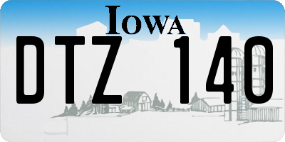 IA license plate DTZ140