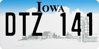 IA license plate DTZ141