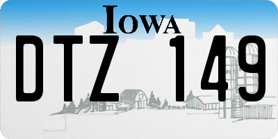 IA license plate DTZ149