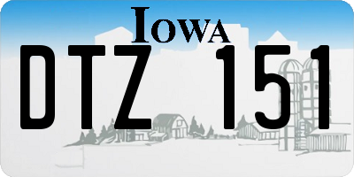IA license plate DTZ151