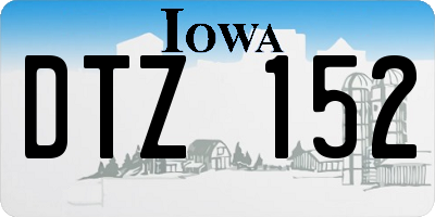 IA license plate DTZ152