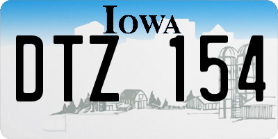 IA license plate DTZ154
