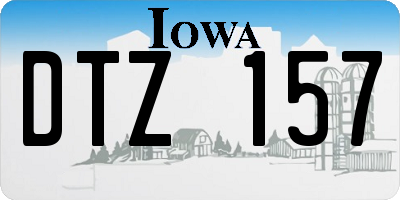 IA license plate DTZ157