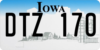 IA license plate DTZ170