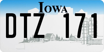 IA license plate DTZ171