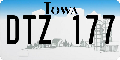 IA license plate DTZ177