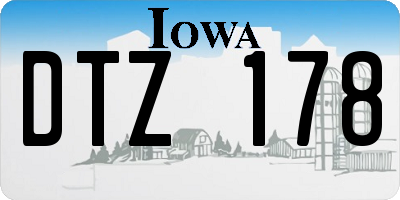 IA license plate DTZ178