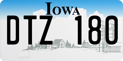 IA license plate DTZ180