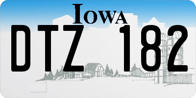IA license plate DTZ182