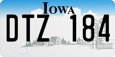 IA license plate DTZ184